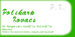 polikarp kovacs business card